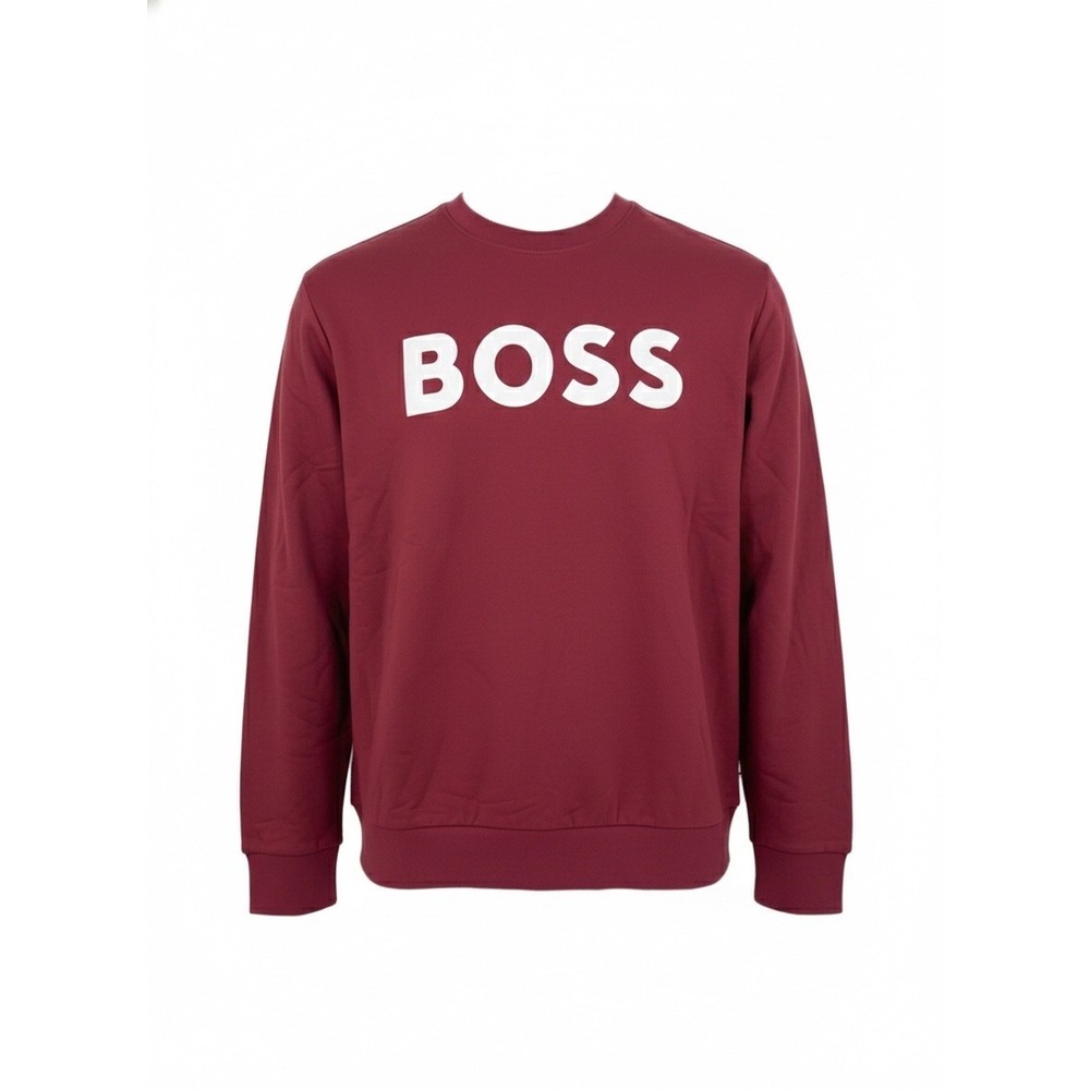 NWT BOSS Hugo‎ Boss Soleri Maroon Crewneck Sweatshirt 3XL XXXL Logo Graphic